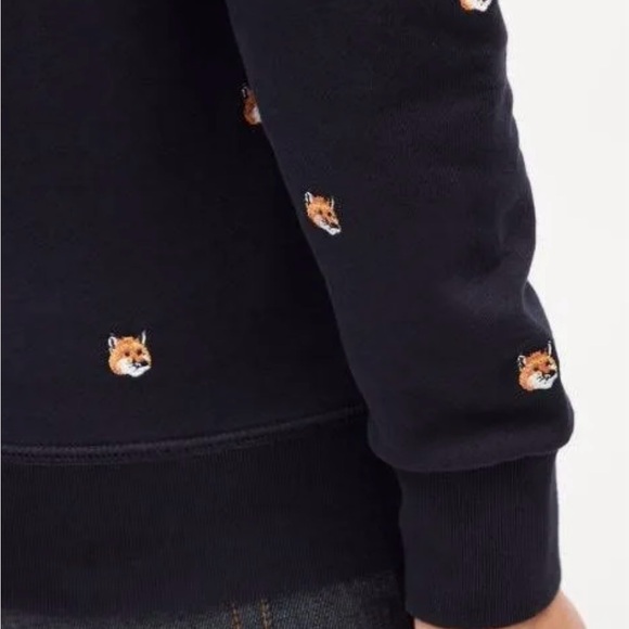 MAISON KITSUNE ALL OVER FOX HEAD EMBROIDERY SWEATSHIRT L - Picture 6 of 14